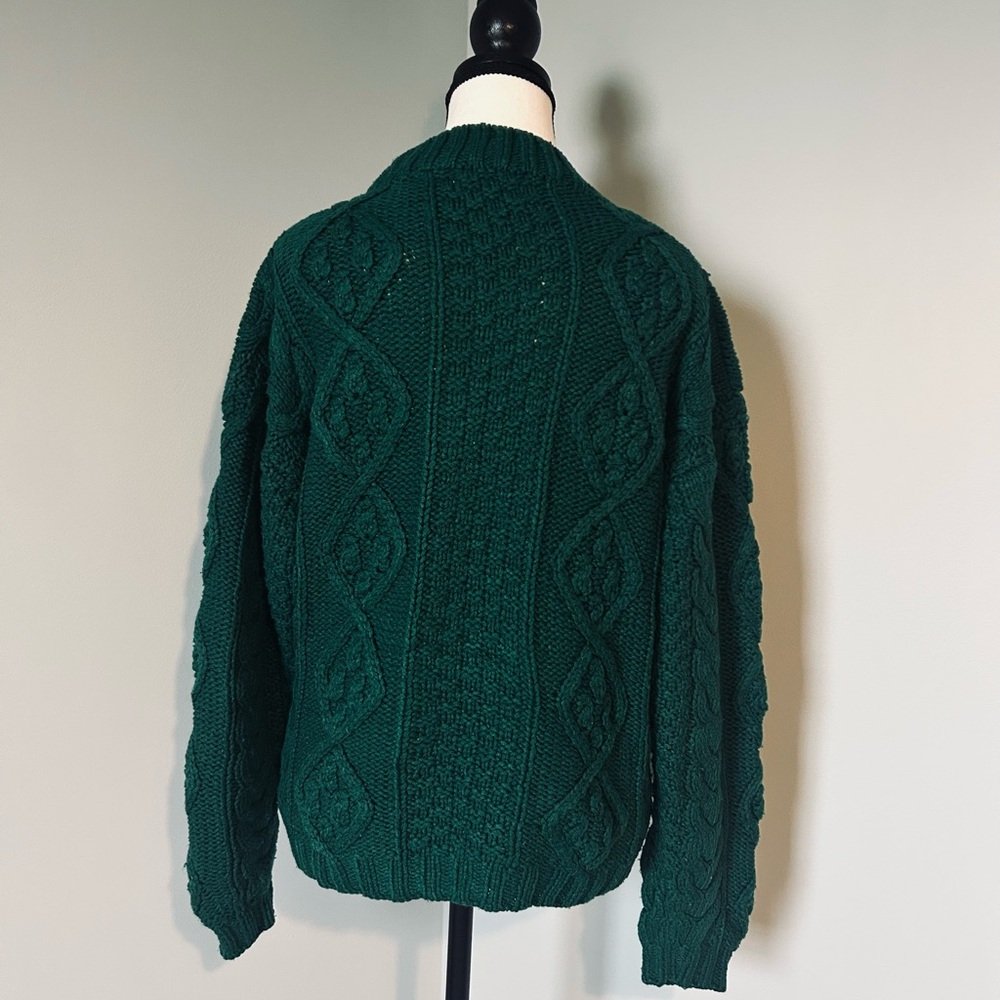 Vintage Karuba Emerald Green Chunky Cable Knit Sweater - Size Small - Picture 3 of 7